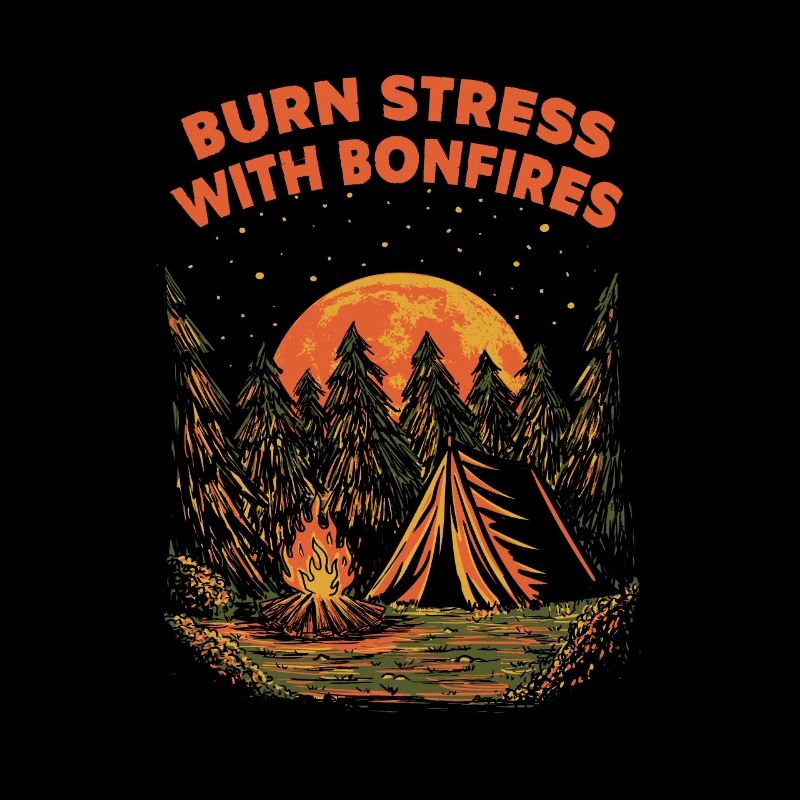 Burning stress with campfires Camping Lustiger