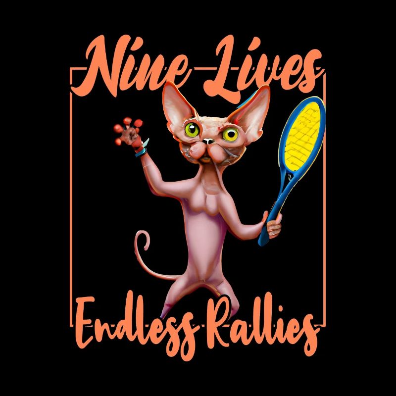 Tennis Sphynx Katze 9 Leben