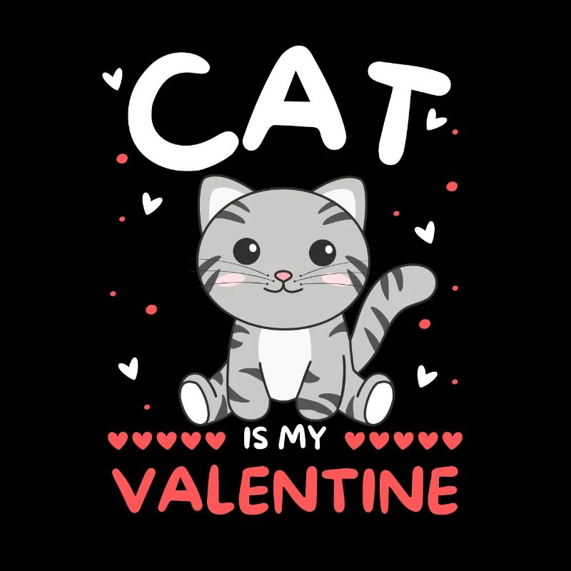 Chat pour la Saint-Valentin animaux mignons avec des cœurs