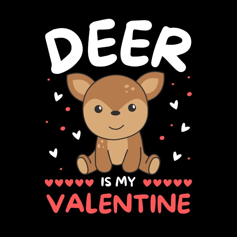 Cerf pour la Saint-Valentin animaux mignons avec des cœurs