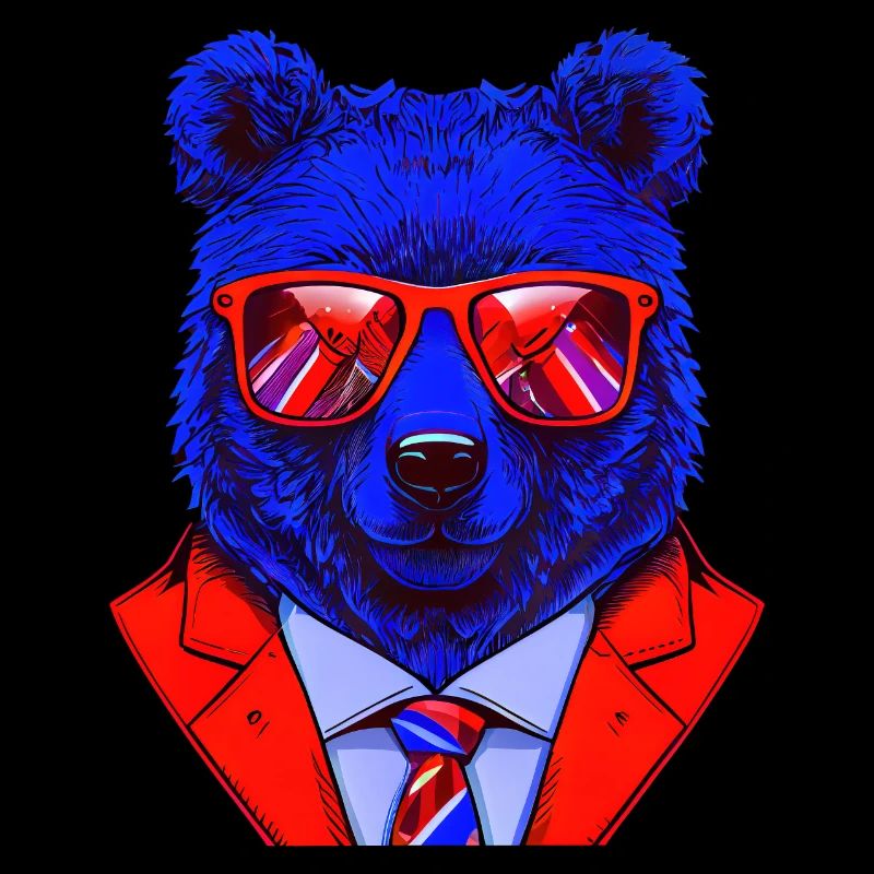 cool boss bear with sunglasses on