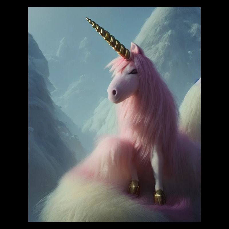 Comic Cartoon Zeichnung eines queeren Einhorns mit Rosa