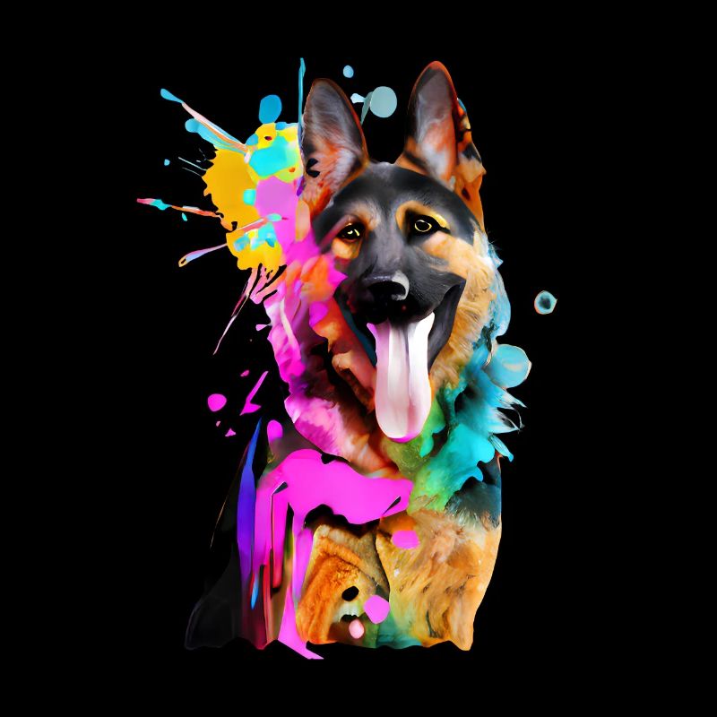 Farbkleckse Schäferhund