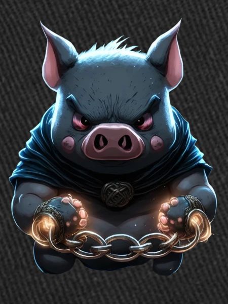 chained pig