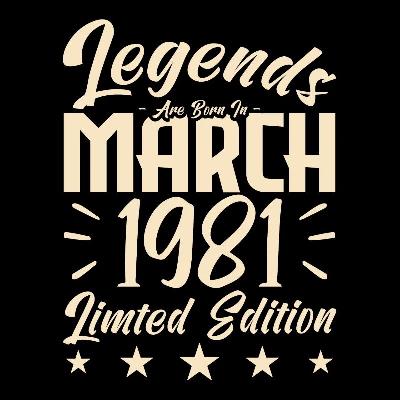 Naissance En Mars 1981. Cadeau d'anniversaire mars