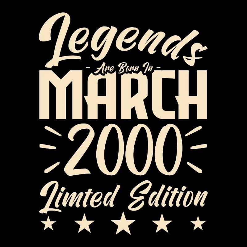 Naissance En Mars 2000. Cadeau d'anniversaire mars