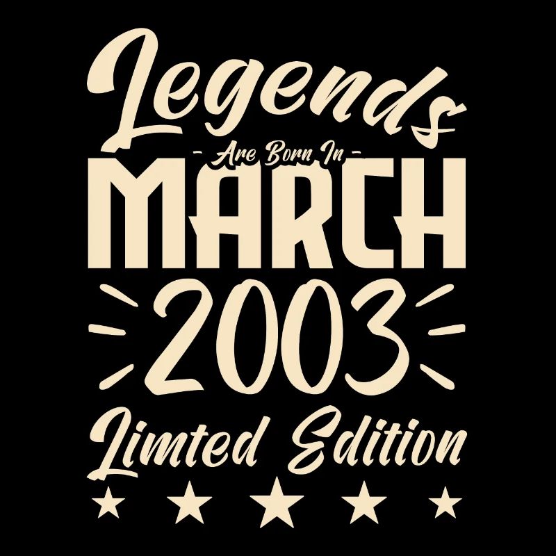 Naissance En Mars 2003. Cadeau d'anniversaire mars