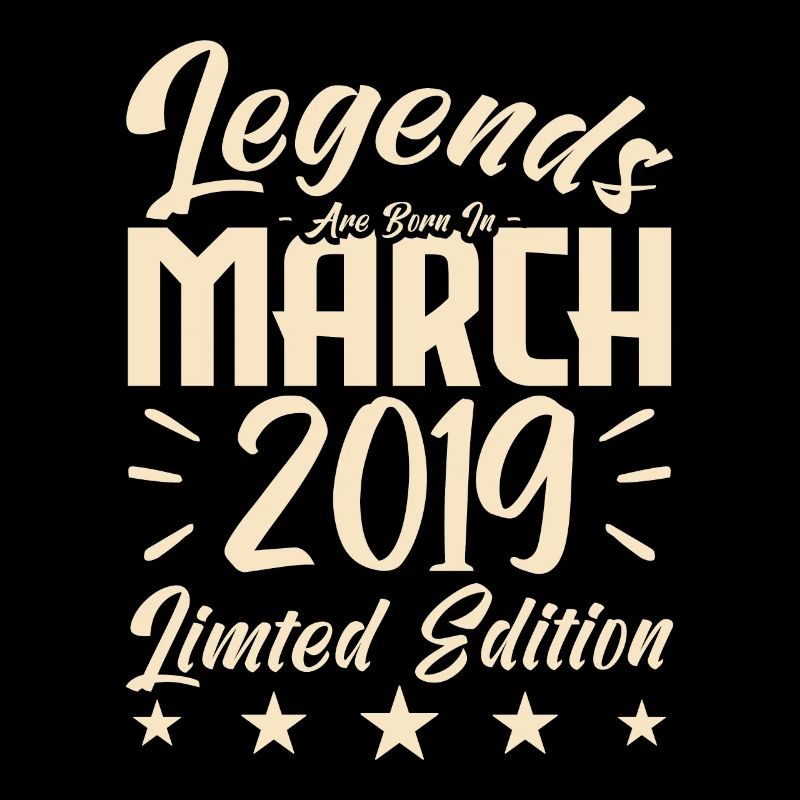 Naissance En Mars 2019. Cadeau d'anniversaire mars