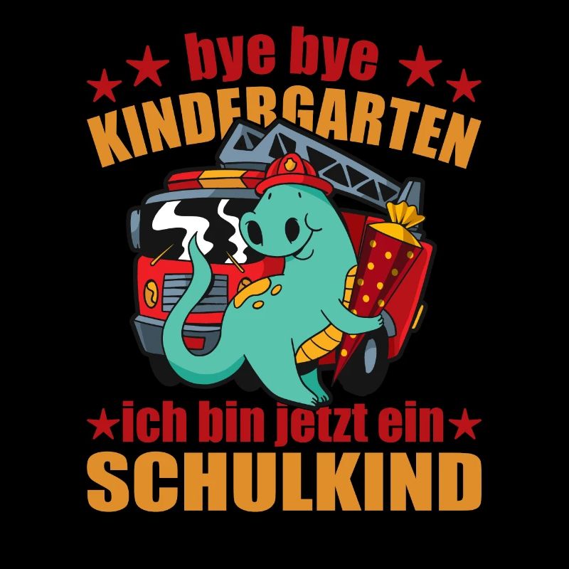 bye bye Kindergarten Schulkind Einschulung Dino