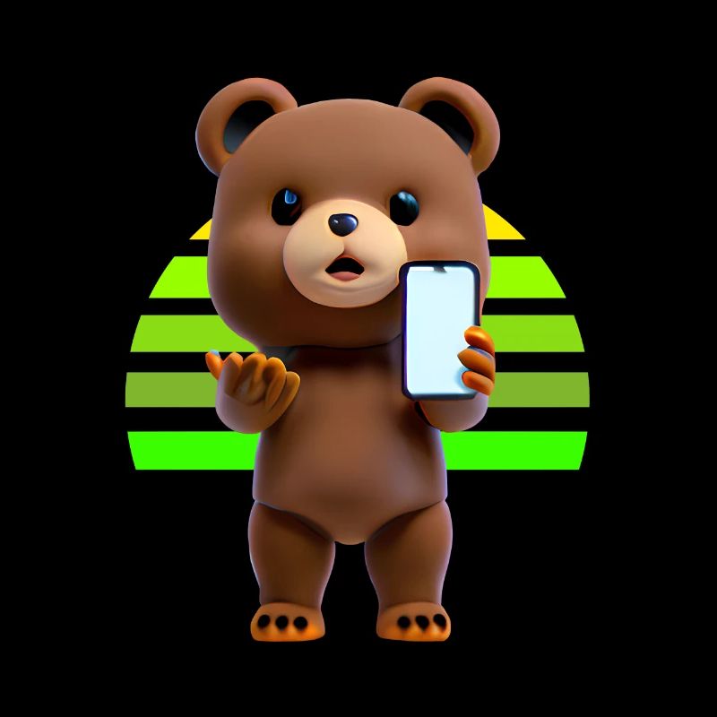Bär mit Smartphone