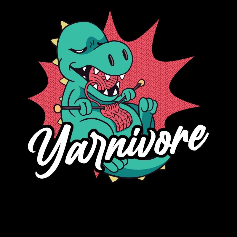 Knitting Knitter Pun Dinosaur