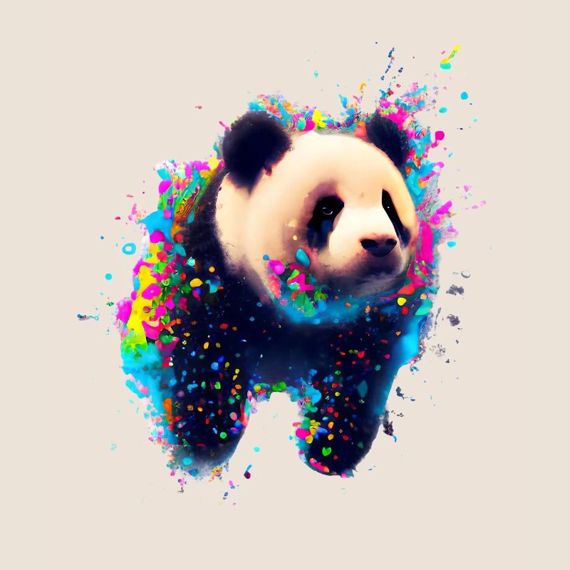 Farbexplosion Panda Bär