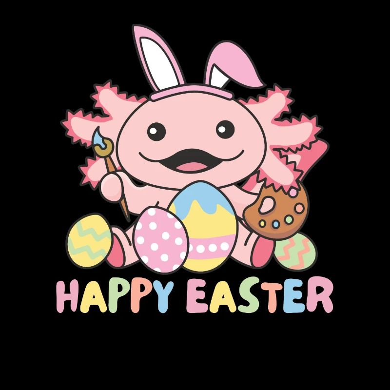 joyeuses Pâques sucrées axolotl Pâques avec des œufs de Pâques