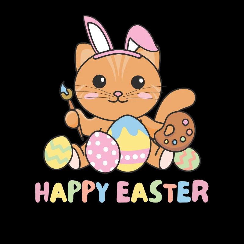 joyeuses Pâques mignon chat Pâques avec des œufs de Pâques
