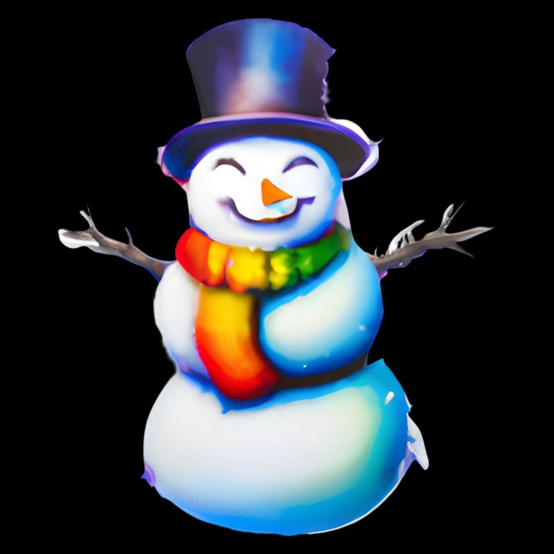 Bunter Schneemann im Lichterglanz
