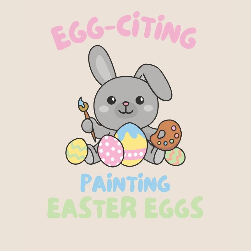 cute bunnies for Easter with Easter eggs bunny