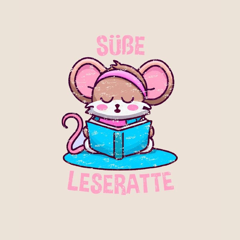 Süße Ratte liest ein Buch Leseratte