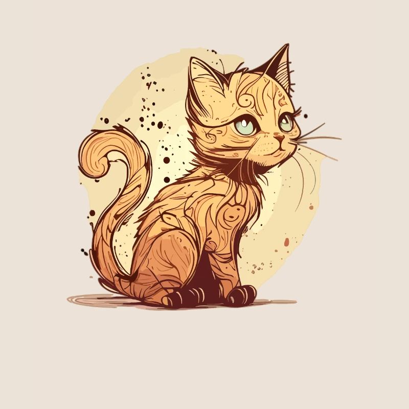 Cat in comic style
