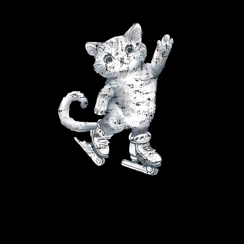 Cat on skates drawing