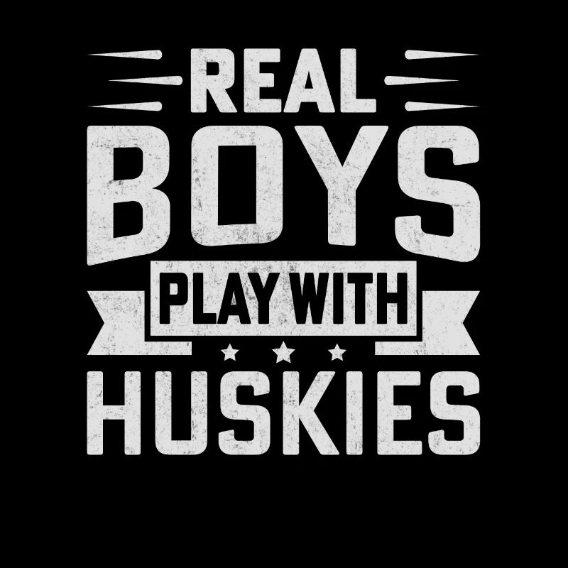 Real Boys play with huskies