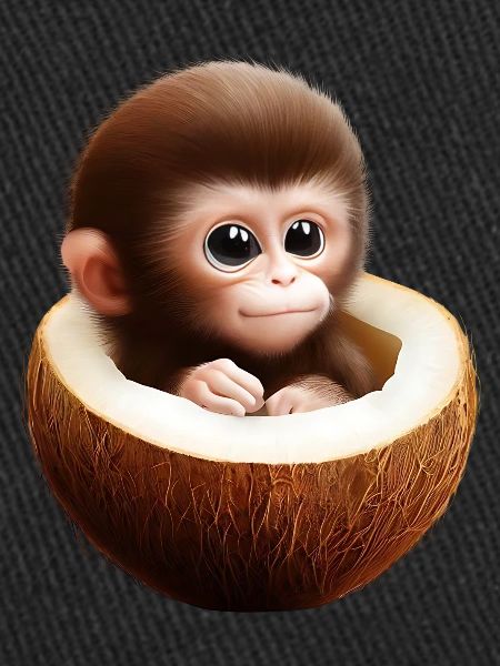 Singe dans une noix de