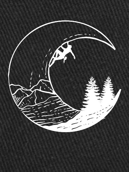 Lune et alpiniste