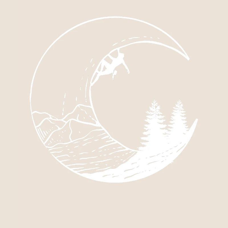 Mond und Bergsteiger