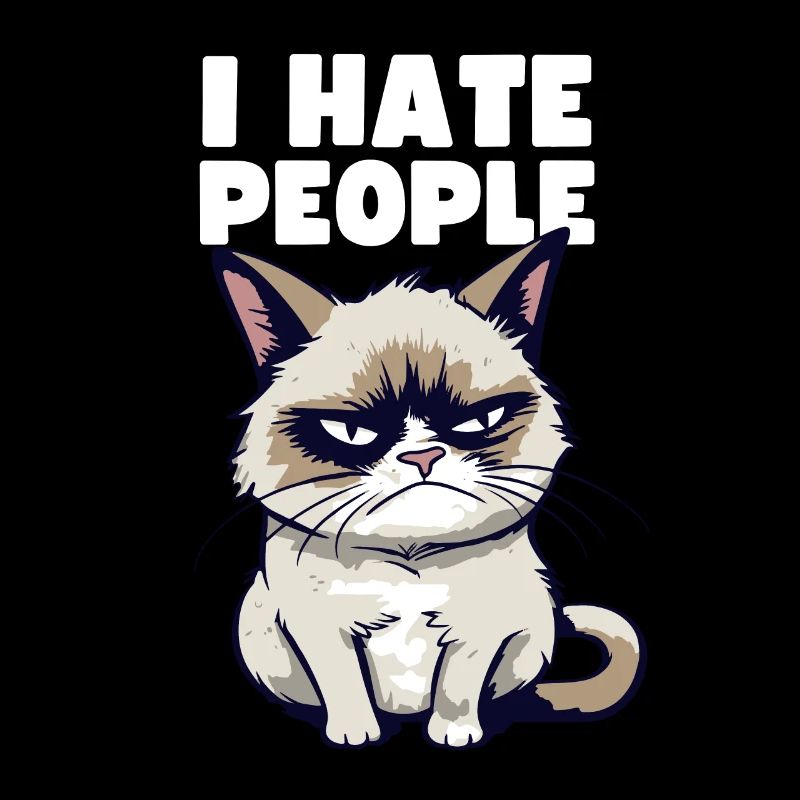 Sarkastische Grump Cat - I Hate People - Spruch