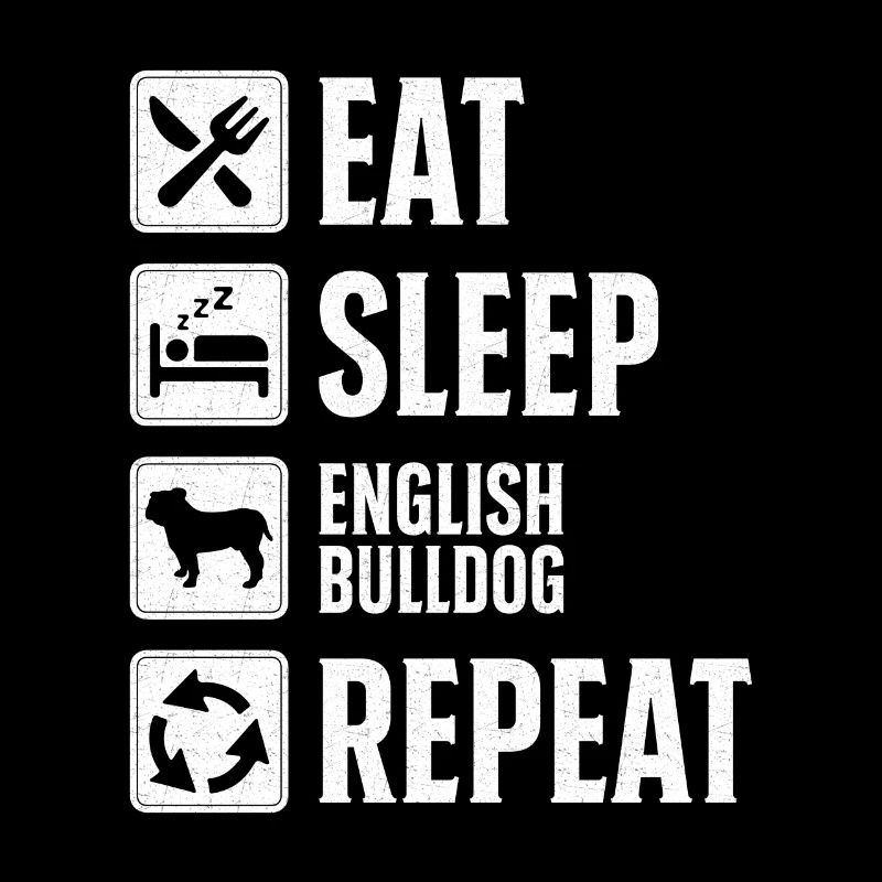 Manger Dormir Bouledogue Anglais Répéter