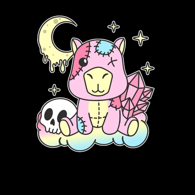 Kawaii Gothique Capybara Pastel Goth