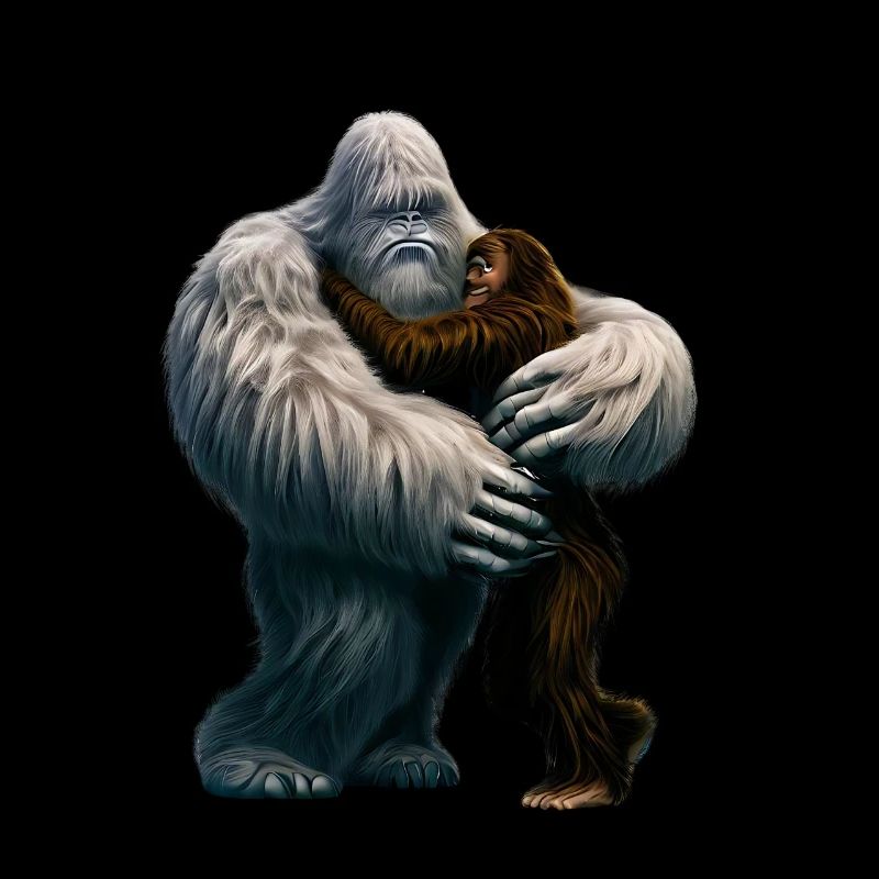 Yeti embrasse Bigfoot