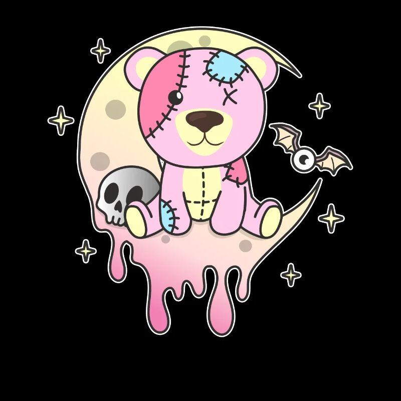 Kawaii Gothic Bär Pastellfarben Gothic Goth