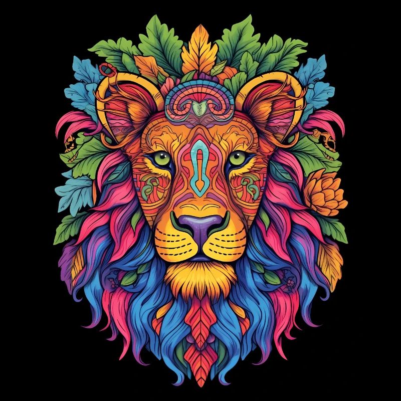 Mandala du Lion Arc-en-ciel