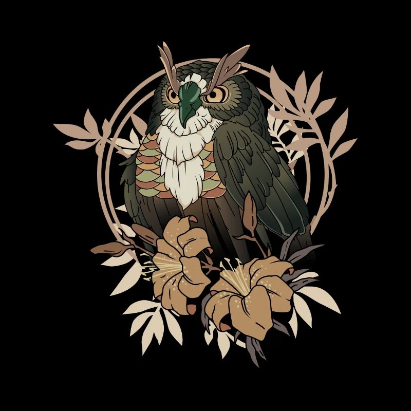 Magische Eule mit Blumen Eulen Züchter