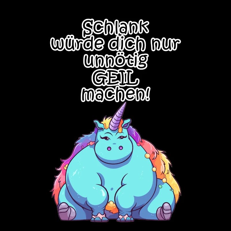 Spruch Geil machen Einhorn Übergewicht Lustig Cool