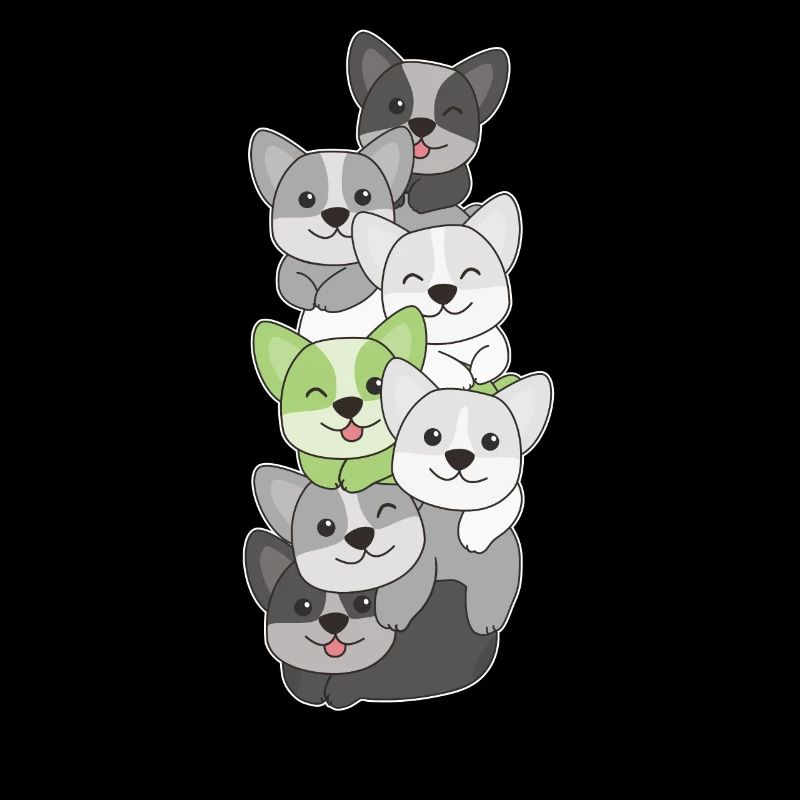 Agender Flag Pride LGBTQ Cute Corgi Stack
