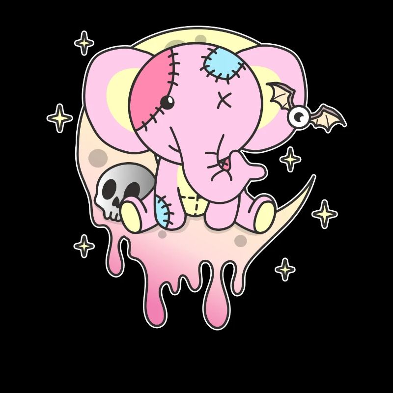 Kawaii Gothic Elefant Pastellfarben Gothic Goth