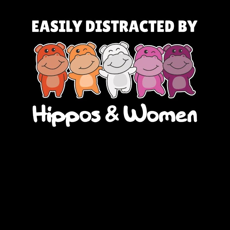 Lesbische Flag Pride LGBTQ süßer Hippo