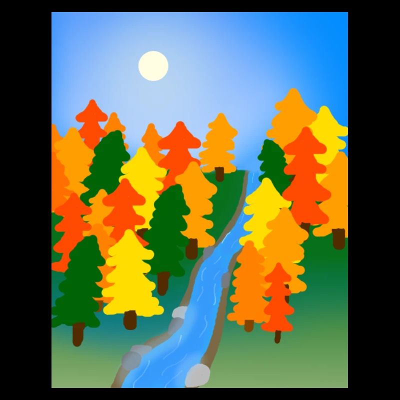 Der Fluss durch den Herbstwald