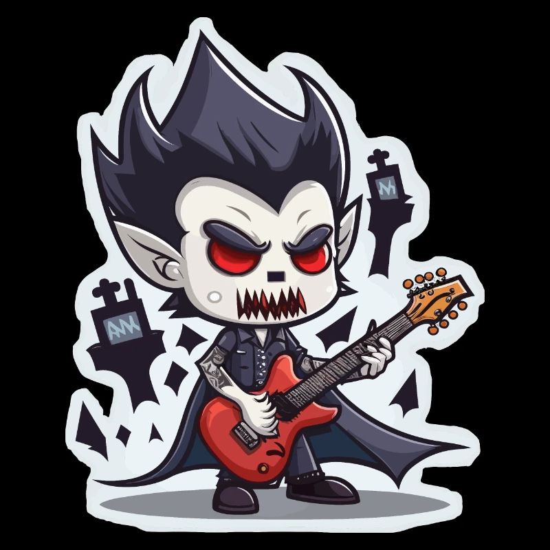 Vampire grattant la guitare