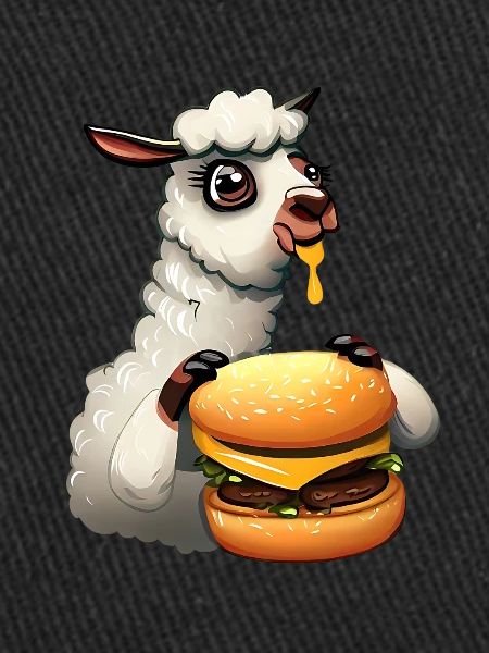 Lama mangeur de cheeseburger