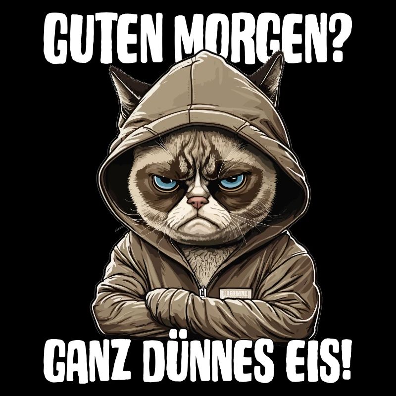 Guten Morgen ganz dünnes Eis! Mitarbeiter Katzen