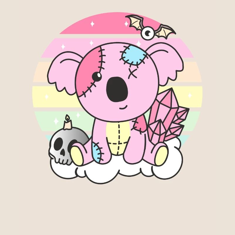 Kawaii Gothic Koala Pastel Gothic Goth