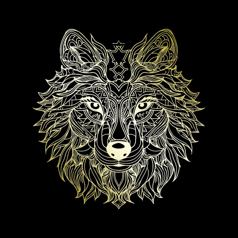 Wolf Mandala gold