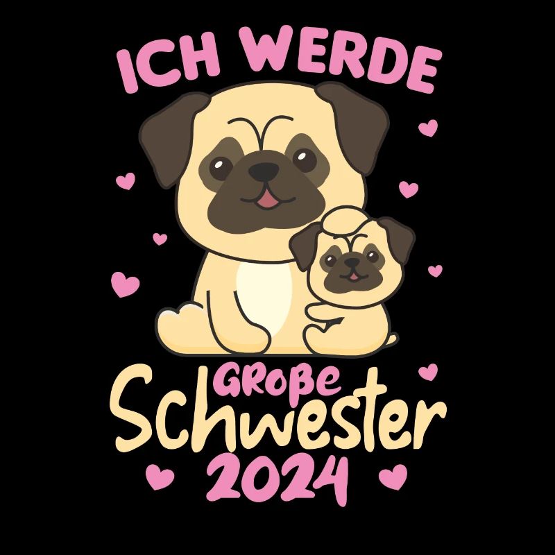 süße Hunde Ich werde Große Schwester 2024