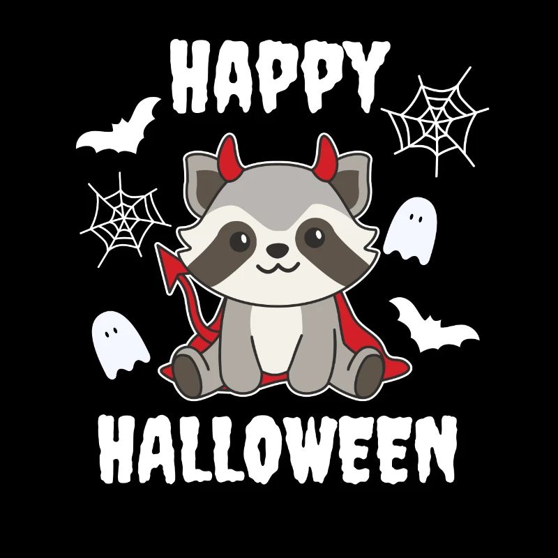 Raton laveur Joyeux Halloween Déguisement de diable