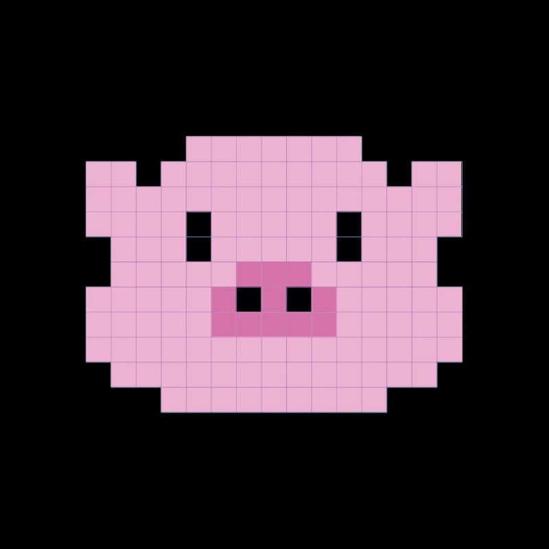 Tête de porc pixélisée