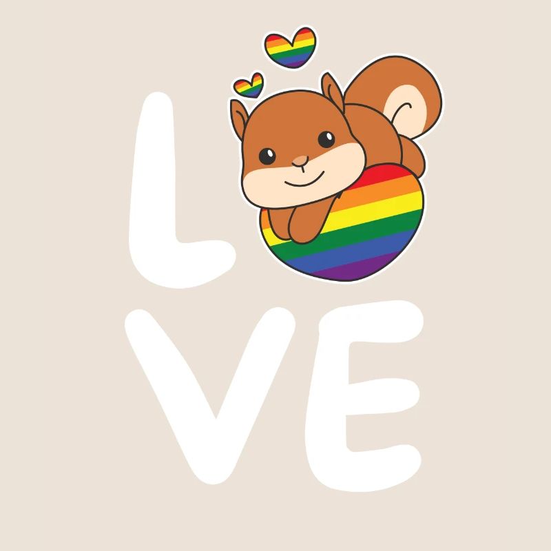 Regenbogen Flag Pride LGBTQ süßer Eichhörnchen