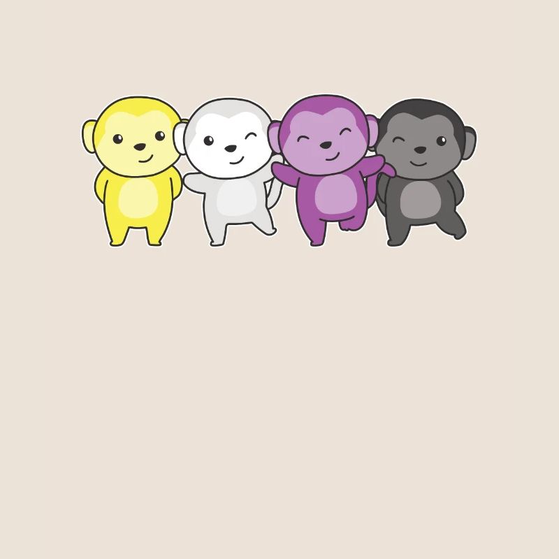 Nonbinary Monkey Flag Pride LGBTQ Cute Monkey