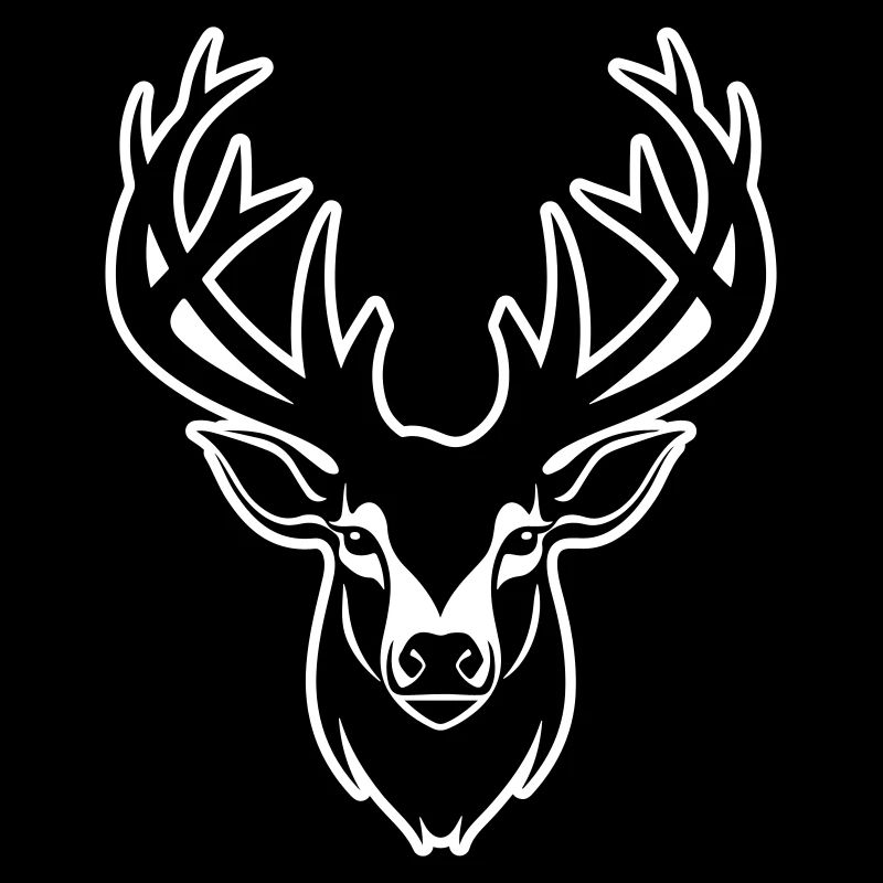 Bois de tête de silhouette de cerf